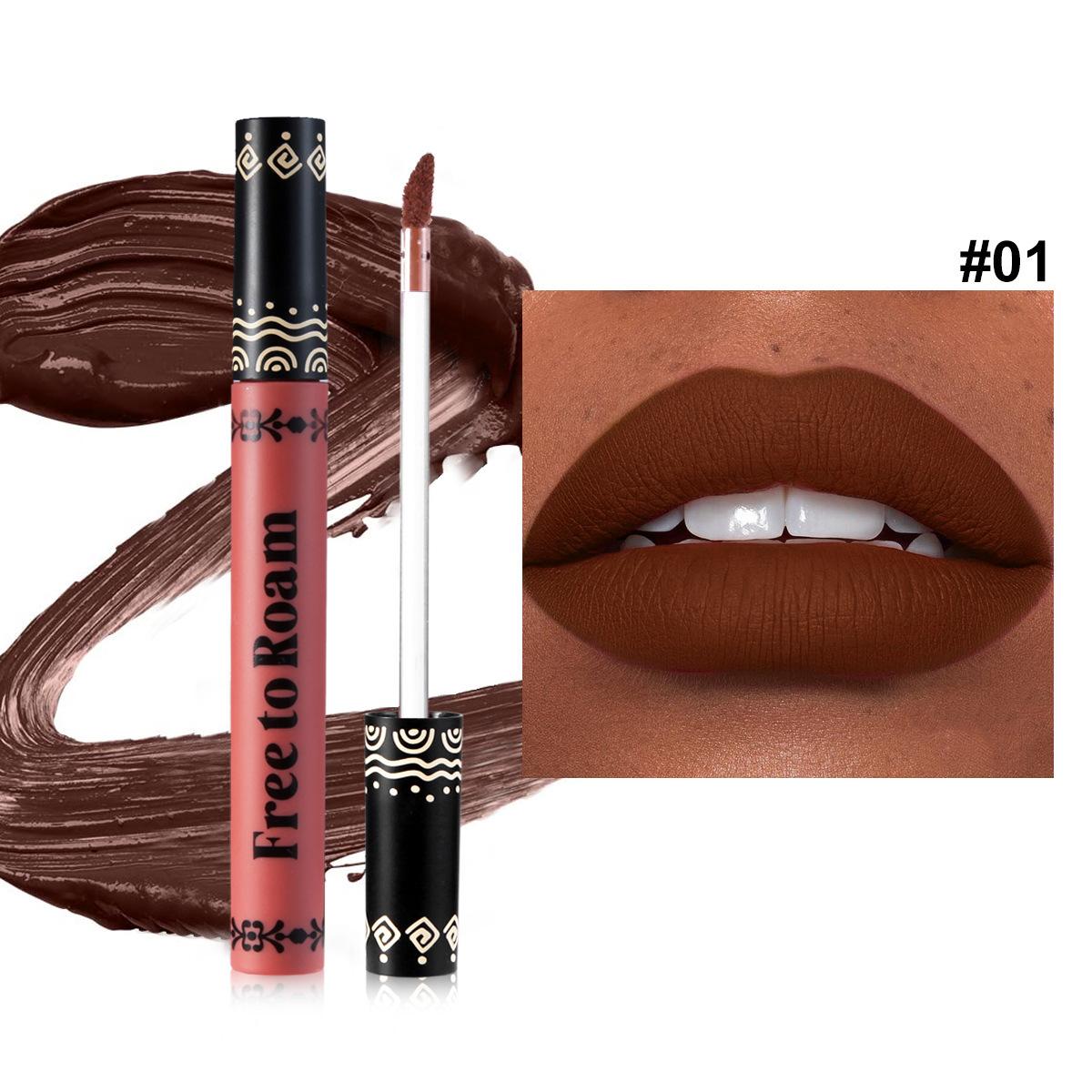 Стойкий, нелипкий и водостойкий блеск для губ с бесплатным тинтом для губ 01#