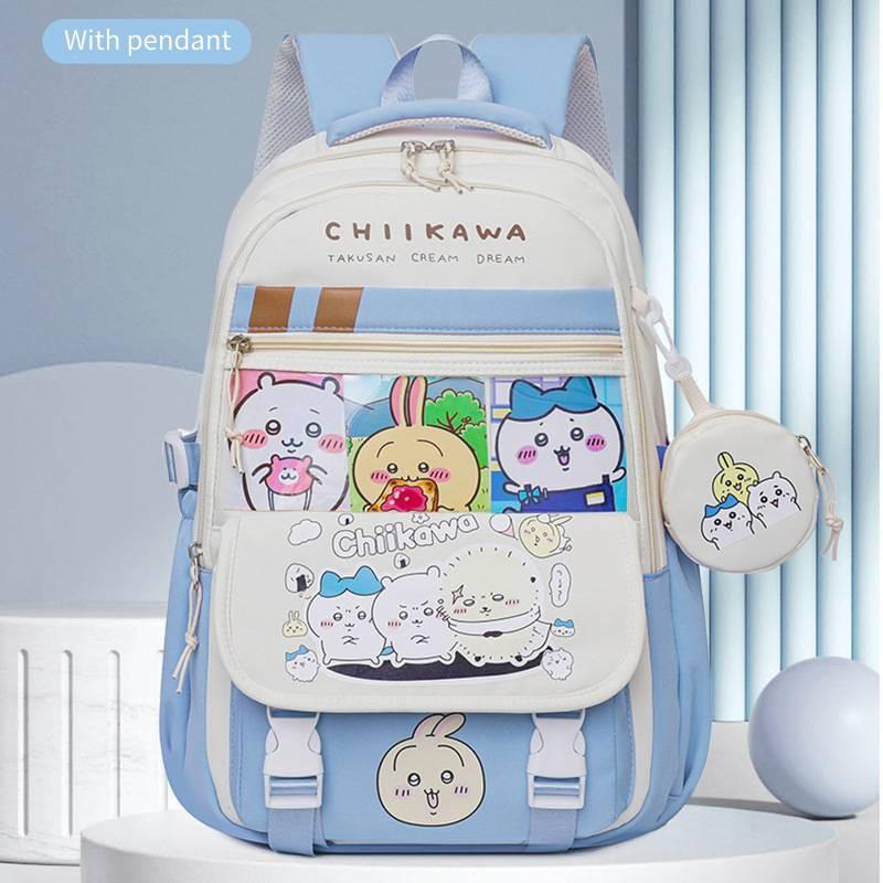 Large Capacity Chiikawa Nylon Backpack With Pendant Unisex Student Leisure Gifts