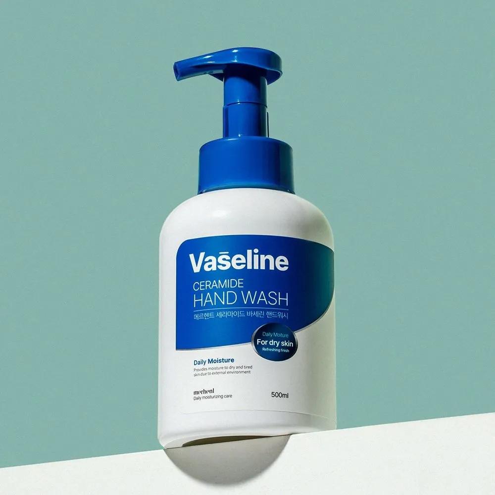 1+1 Merhent Vaseline Ceramide Hand Wash 500ml Hand Sanitizer Liquid Soap Perfume Scented Refill