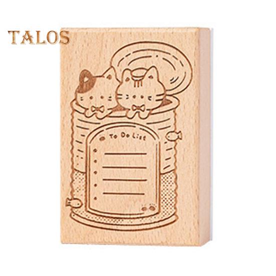 Cartoon Cat Planner Stamp DIY Scrapbooking Weekly Monthly Schedule Planning Time Clock Calendar Daily To-do-list Decorative Wooden Stamp Blocks