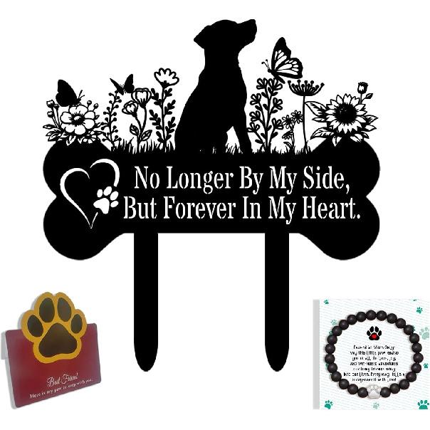 Pet Grave Markers Dog, Metal Pet Metal Memorial Garden Stake, Pets Waterproof Grave Stakes Plaque, Pet Headstone Garden Memorial Graves, Metal Dog