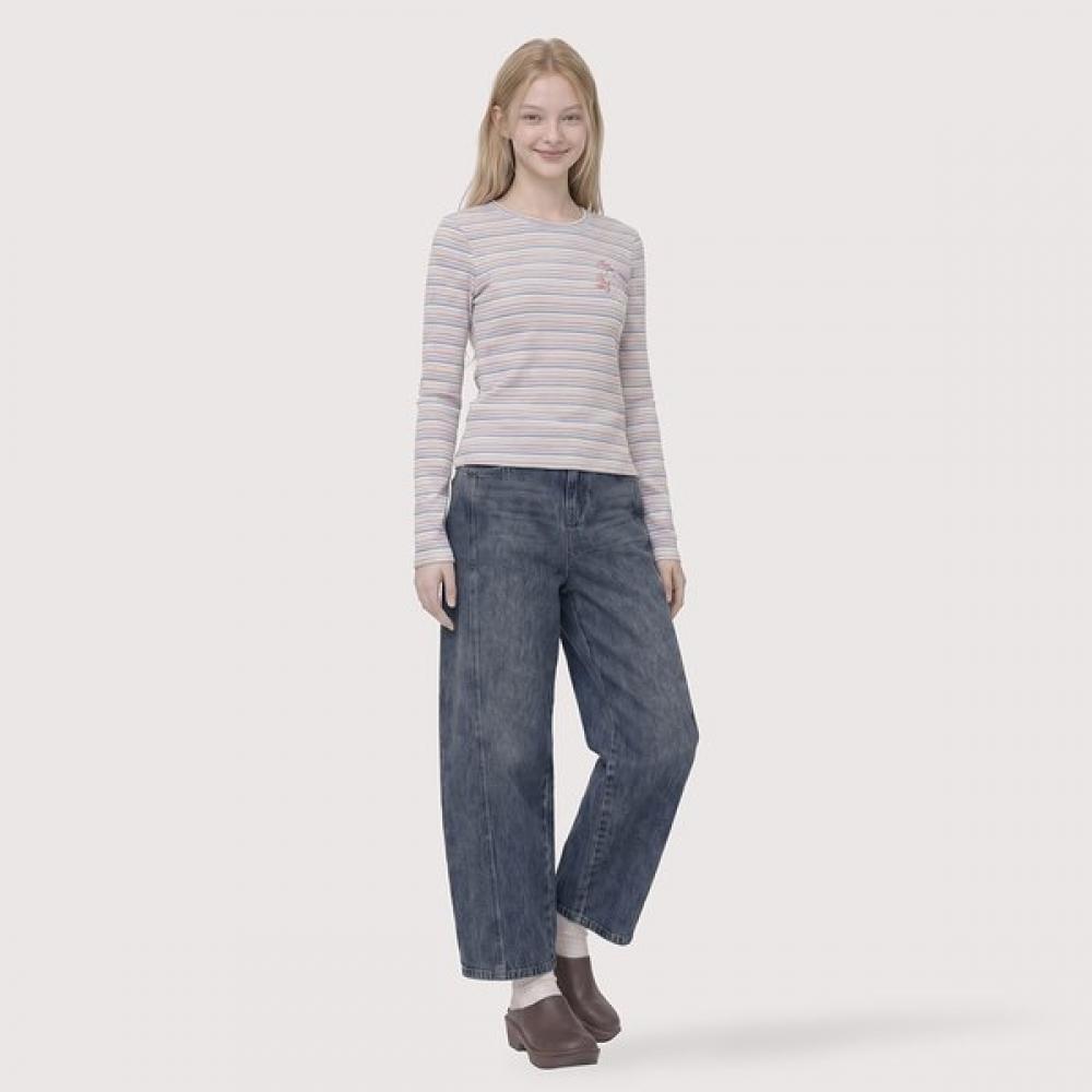 Thursday Island Vintage Washing Curved Denim T266mje904w