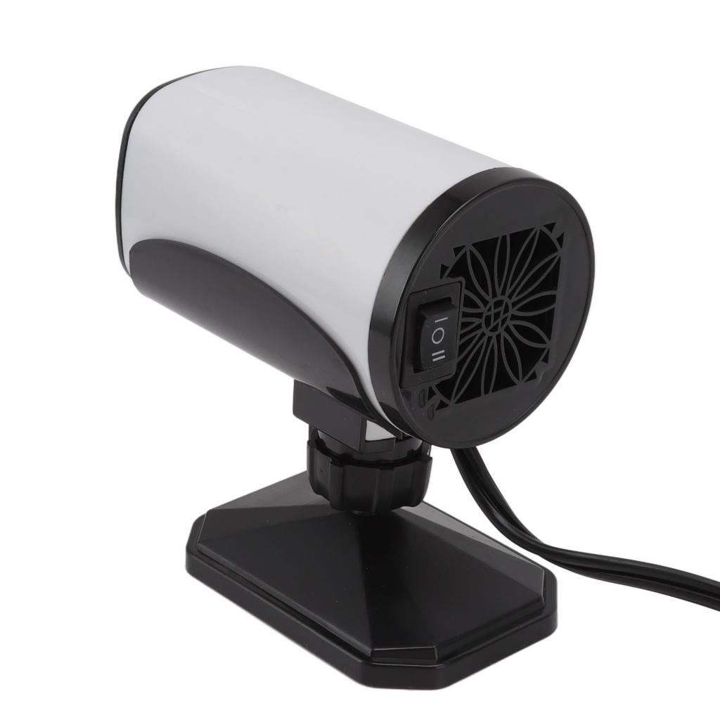 2 Gear Black Car Heater Cooler Dual Use Fast Heating Cooling Car Windshield Defroster 150W 24V White