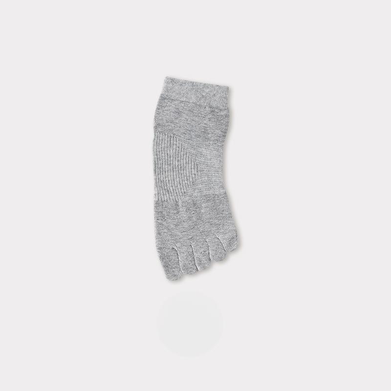 Men's Spring and Summer Sweat Absorption Deodorization Antibacterial Solid Color Boneless Short Tube Five Finger Socks