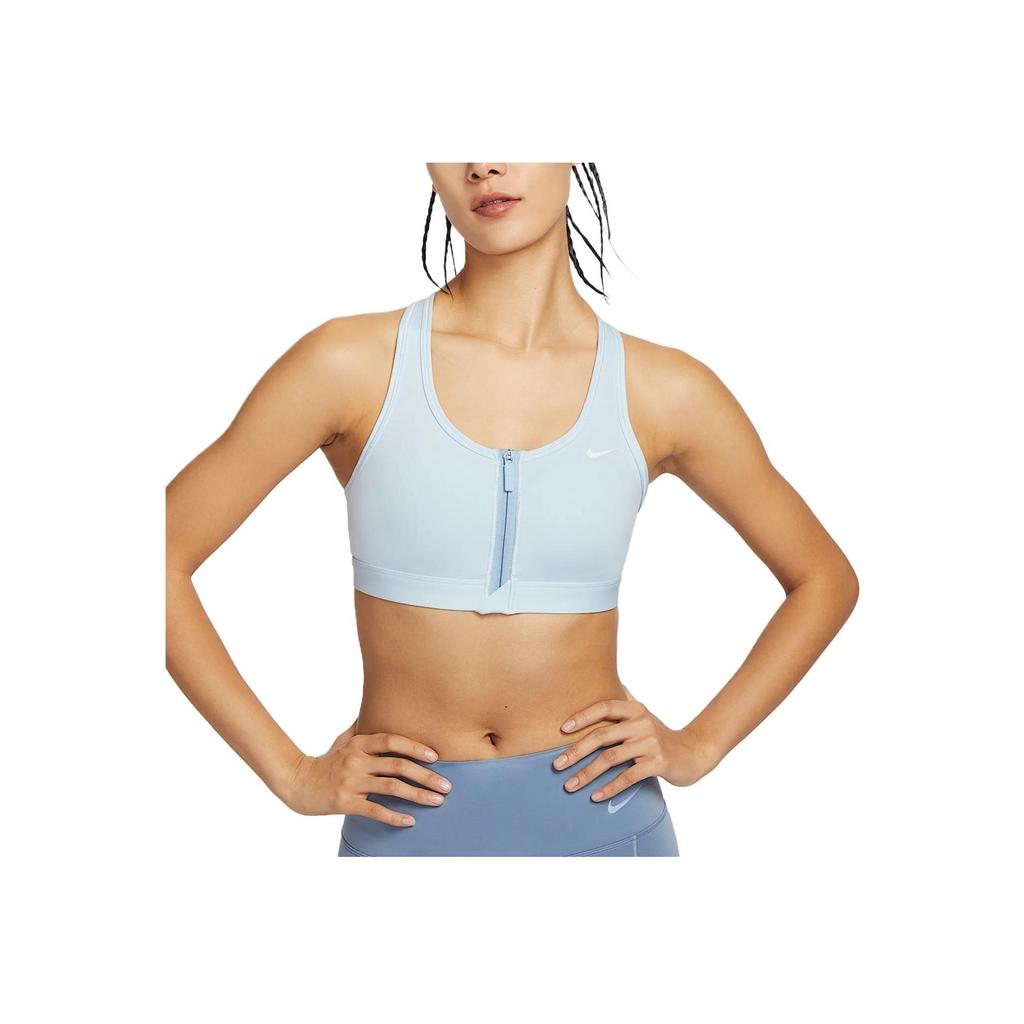 Nike Swoosh Dri-Fit Winter Collection Medium Support Comfortable Fresh Stylish Skin-Friendly Sports Bra Women Underwear Light-Blue FN2732-423