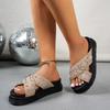 Summer new cross thick-bottomed buckle rivet slippers women's fashion casual wear beach cool slippers