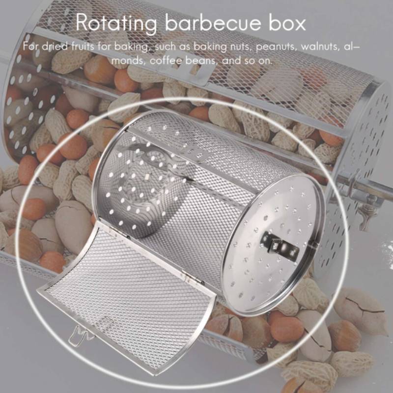 Modern Stainless Steel Roasting Basket With Removable Design For Oven Nut And Seed Preparation