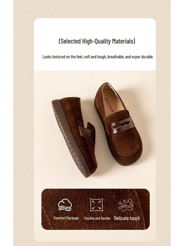 Cowhide 2025 Genuine Leather Women's Pointed Toe Flat Loafers - Autumn/Winter Slip-On Casual Shoes