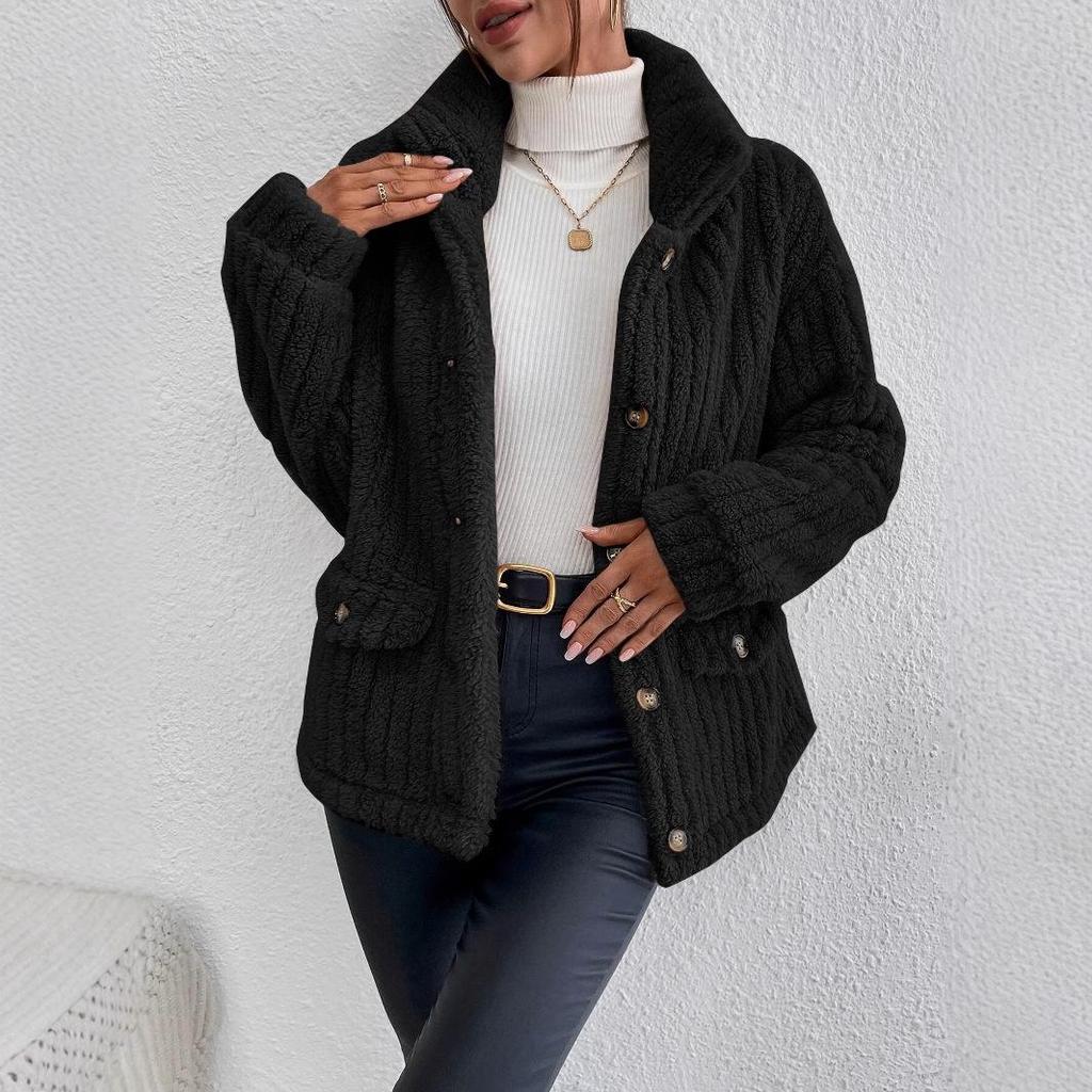 European & American Double-Sided Fleece Button Cardigan Jacket - Autumn/Winter Collection