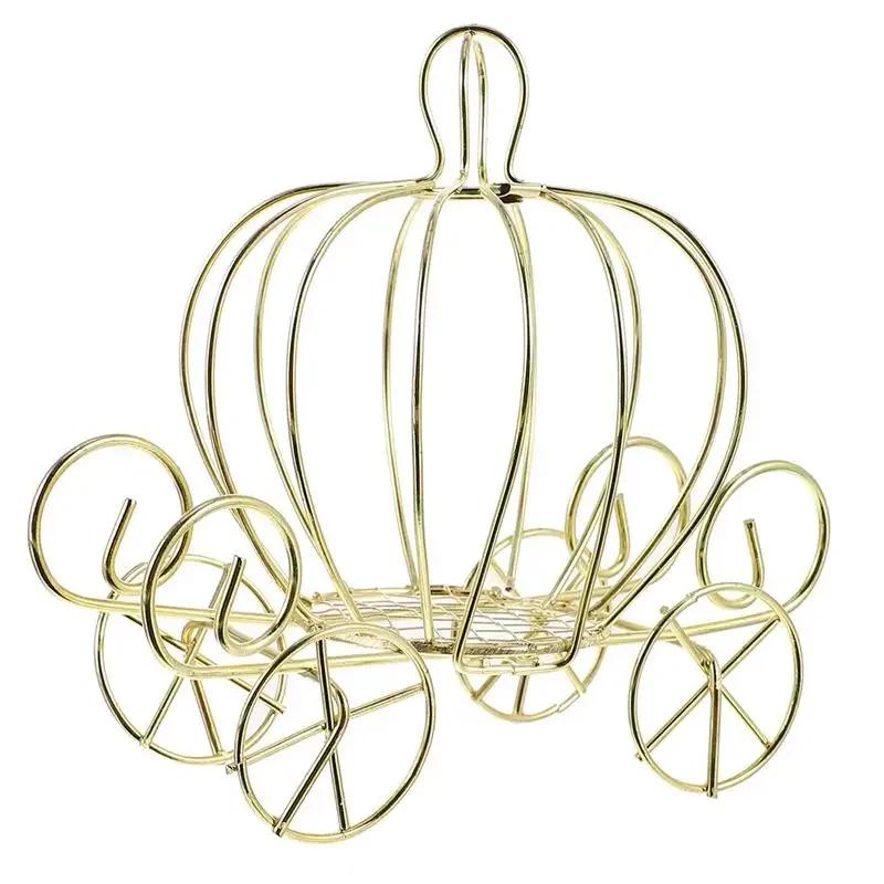 

1/4 Princess Pumpkin Carriage Candy Stand Valentine s Day Halloween Wedding Candy Cart Container Table Top Decoration 10x12x7cm