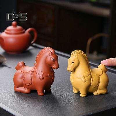 Pferd Tee Haustier Lila Ton Chinesischen Stil Ornamente Lebendige Bild Pony Zen Dekoration Desktop Tee Gadget