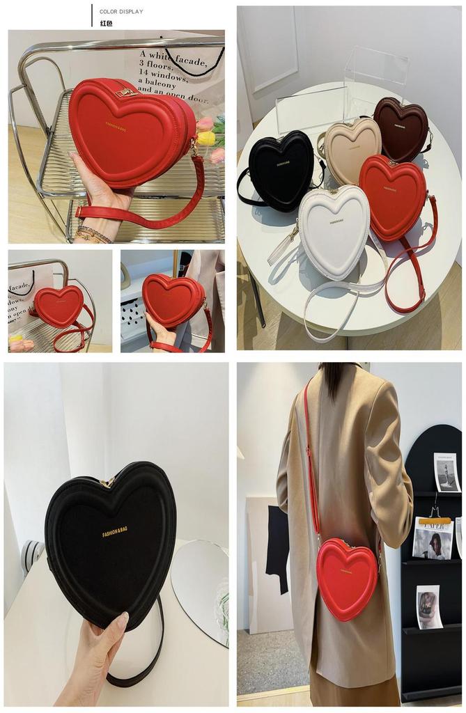 Fresh Style Women's Bag 2022 New Love Bag Trendy Girl Bag Heart-shaped Single Shoulder Diagonal Bag Cute Mini Bag