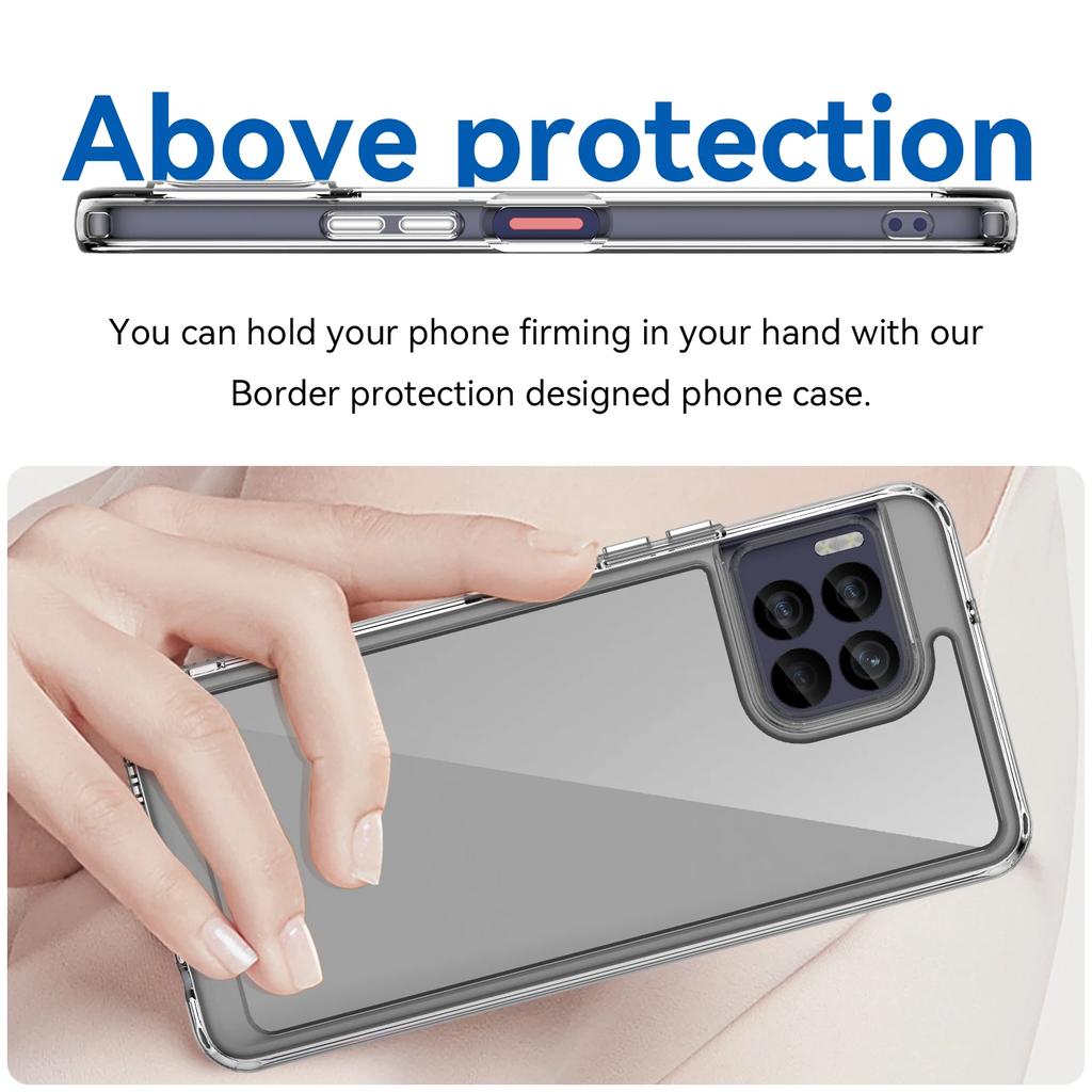 Colorful Shield Shockproof Phone Case For T-Mobile Revvl 7 Pro Soft TPU Frame Transparent Hard Plastic Protective Back Cover