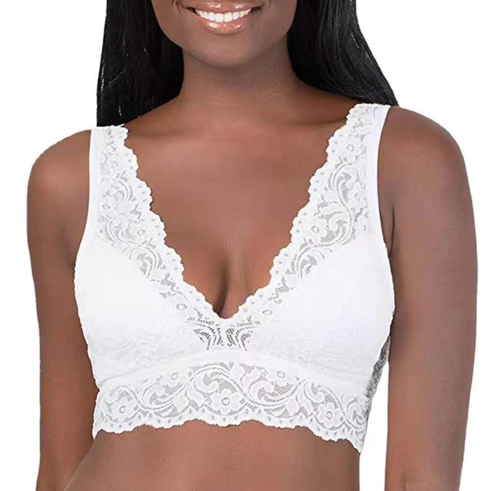 

Sizzling European & American Lace Bra: Sexy, Multi-color, Plus Size S білий
