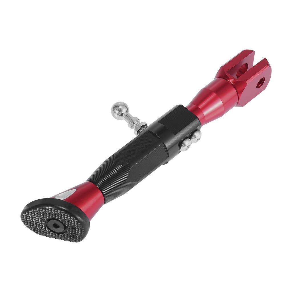Motoforti Adjustable Universal Motorcycle Kickstand Side Support Stand Set, CNC Aluminum Alloy, Red