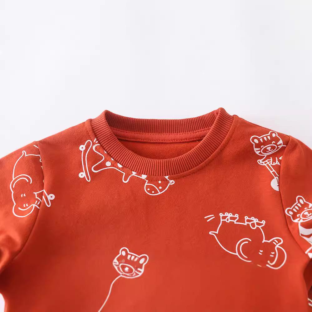 Boys' Cartoon Cotton Long Sleeve Round Neck Sweatshirt - Autumn Children's Clothing