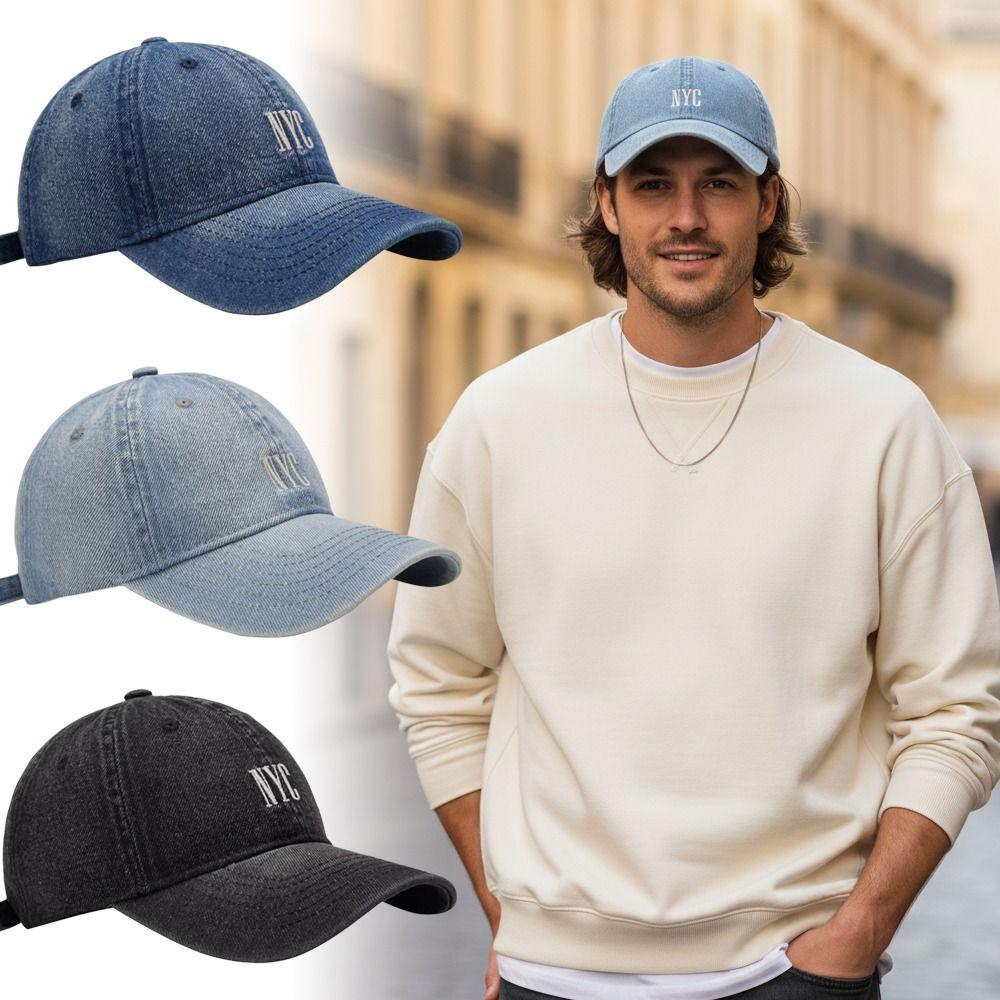 Distressed Denim Cap Casual Sun Hats Fashion Duck Tongue Hat Unisex