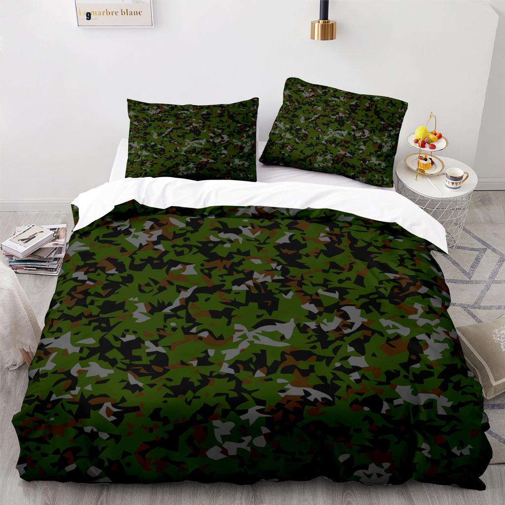Home Textile Camouflage Quilt Cover Digital Printing Three-Piece Set 3D