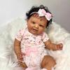 24 " 60 Cm Black Skin Rebirth Baby Doll Girl KODI Sof Cloth Body Simulation Reborn Dolls Lifelike Handmade Rooted Short Curly Hair Newborn Babies Doll