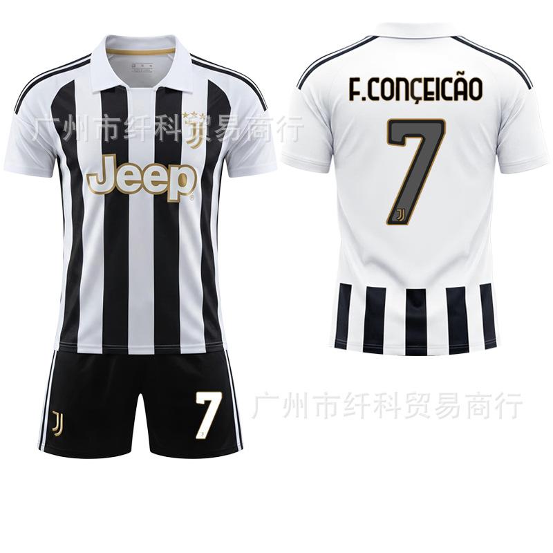 2026-27 season No. 7 Chiesa 9 Hovic black and white football jersey children s Juventus home jersey set 16
