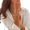 European and American Style Personalized Bow Beaded Multi-Layer Bracelet 5-Piece Set – Imitation Pearl Bracelet for Women