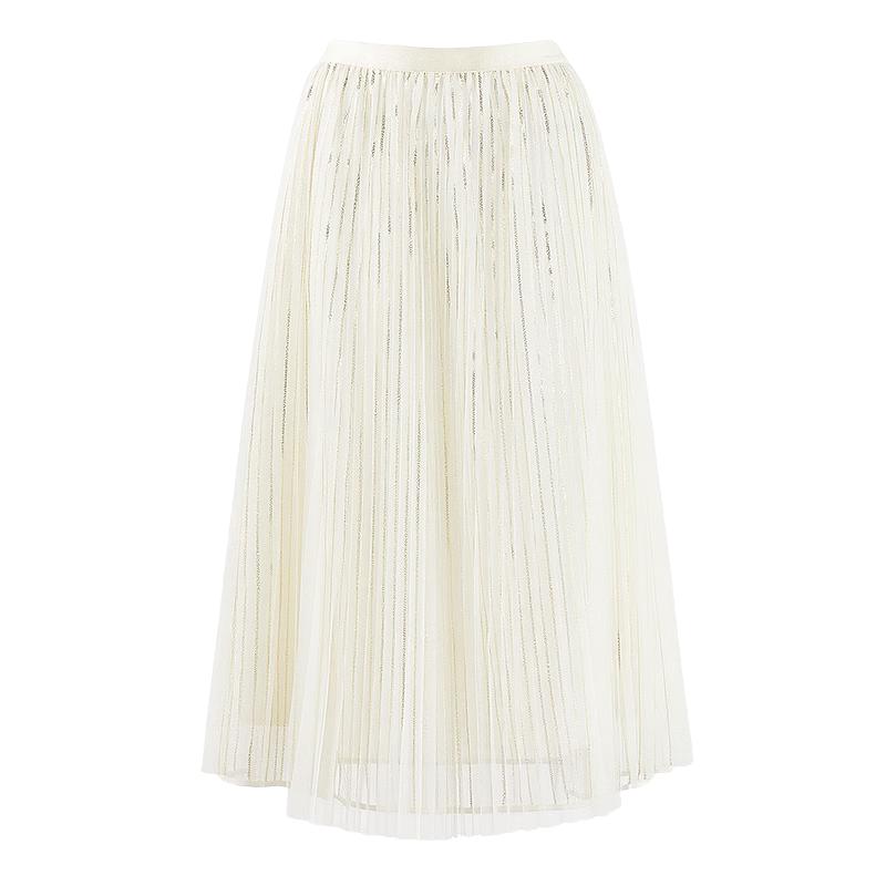 

Sequin Embroidered Mesh A-line Midi Skirt XL