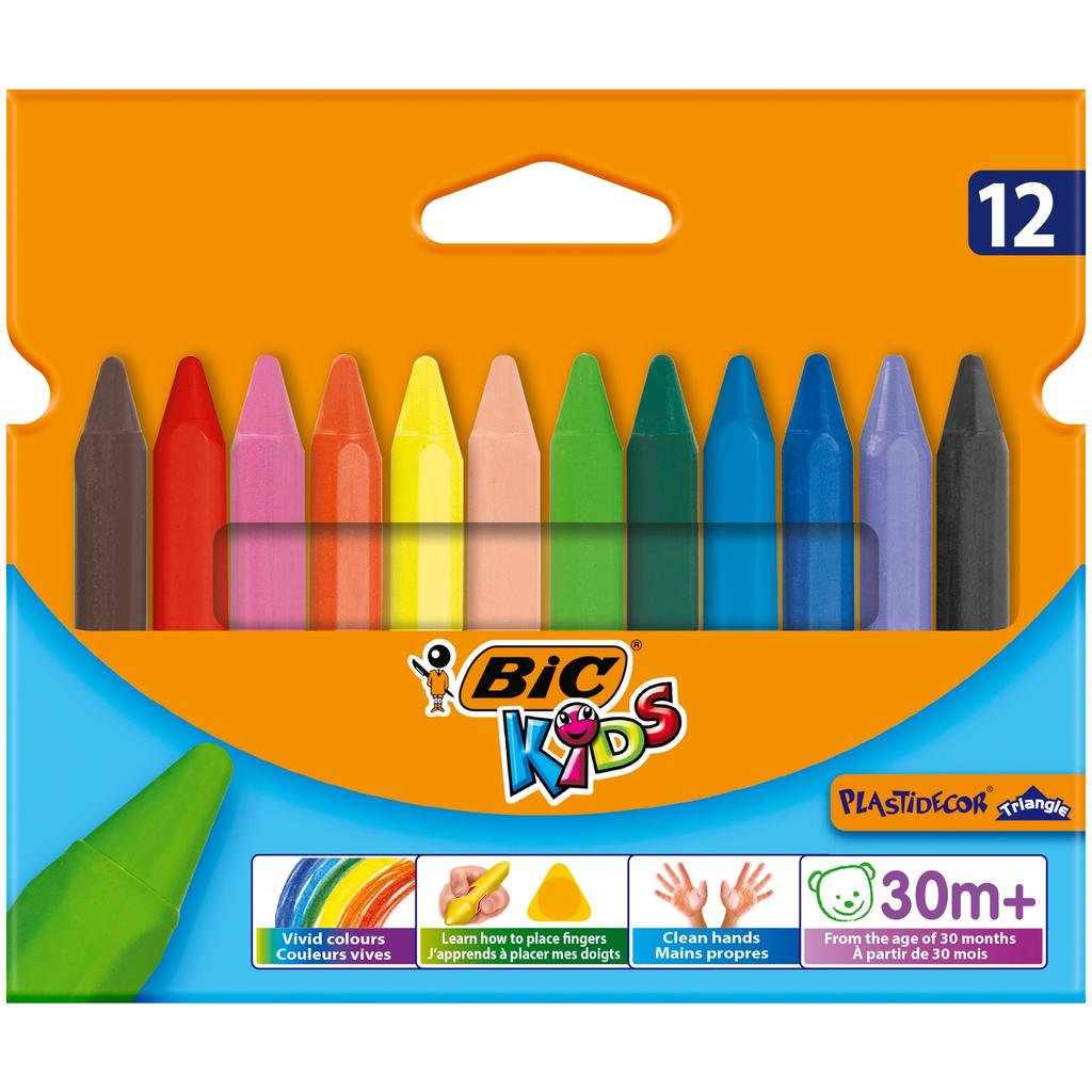 KREDKI BIC KIDS 12KOL/90MM PLASTIDECOR 0789