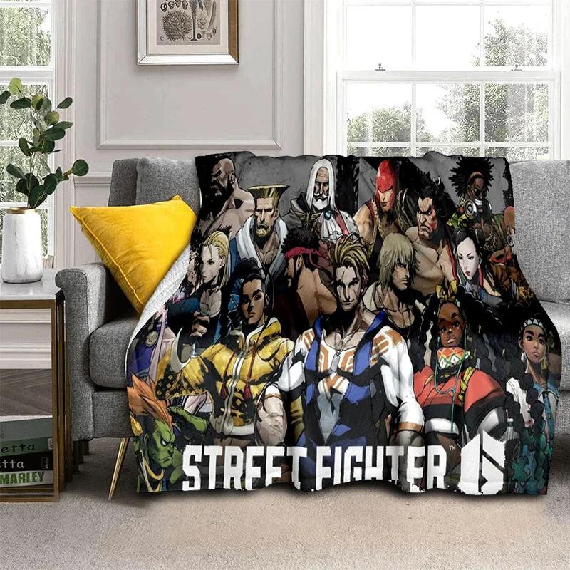 Street Fighter Retro Game SF Gamer Deken, Zachte Plaid voor Huis Slaapkamer Bed Bank Picknick Reizen Kantoor Dekentje Kinderen