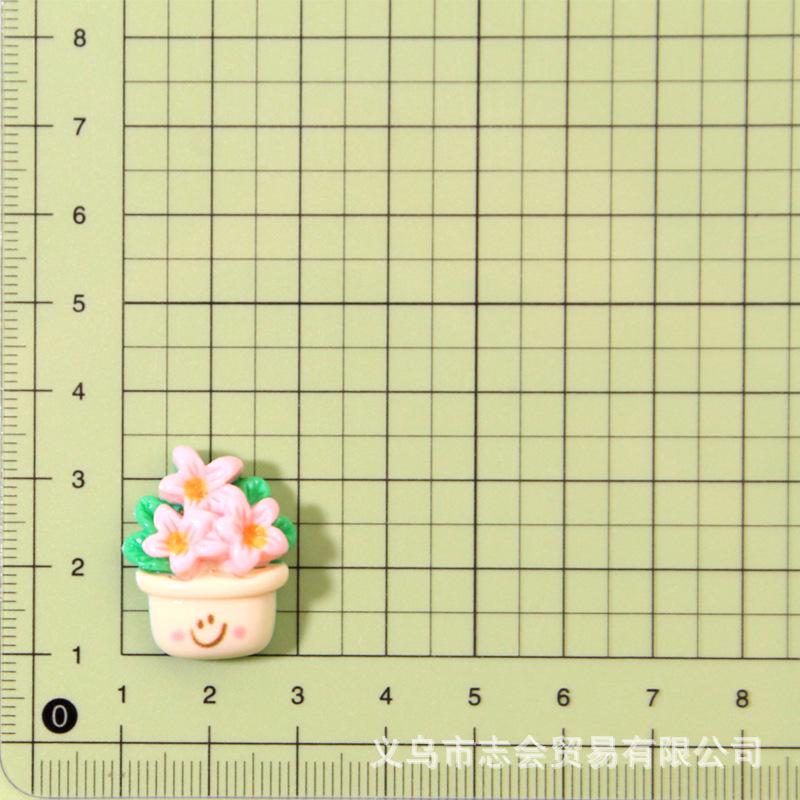 Cartoon Tulip Flower Pot Resin Accessories: Phone Case, Hair Clip, Clog Shoe Decor & Car Interior Ornaments