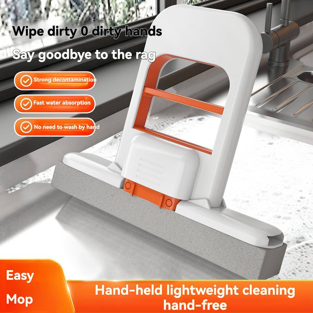 New Model Hands Free Mini Mop Kit,1pc Mop+3pcs Replacements Sponge Heads, for Cleaning and Absorbing Water On Tabletop Coffee Table