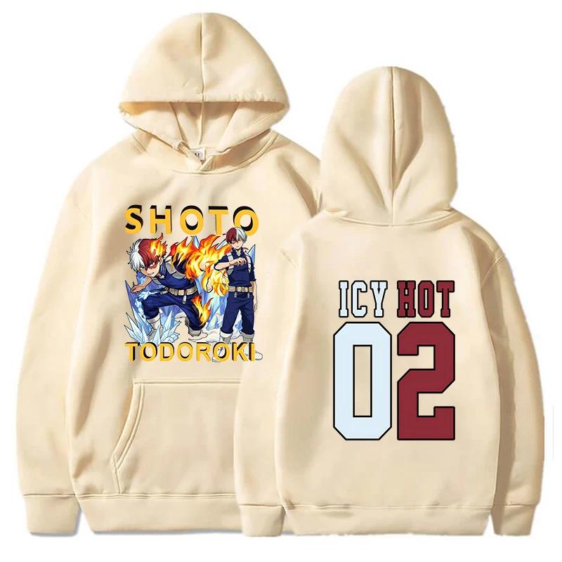 Fashion Hoodies Anime Todoroki Shoto Printing Hoodie Harajuku Sweatshirts Women Men Long Sleeve Autumn Winter Clothes