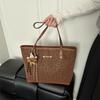 Retro Casual Large-capacity Tote Bag Female Personality Leopard Print Spring Versatile Maillard Style Shoulder Bag