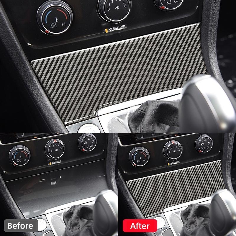 For Volkswagen Vw Golf 7 Gti Mk7 2013-2019 Carbon Fiber Interior Cigarette Light Storage Box Cover Trim Sticker Car Accessories