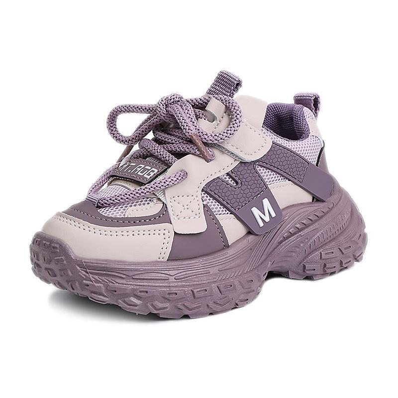 2025 Autumn Popular Mesh Breathable Children's Sports Shoes Boys Handsome Color Matching Running Shoes Girls Baby Shoes