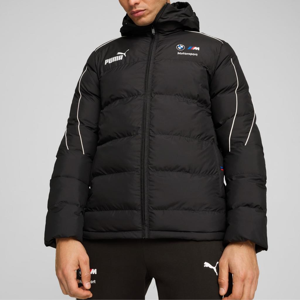 Puma Bmw M Motorsport Collaboration Ss24 Hooded Logo Print Zip Design Long Sleeve Jacket Men Jacket Black 627377-01