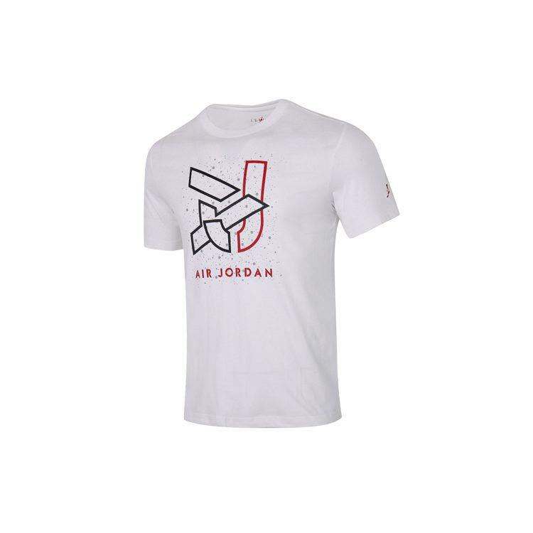 Jordan T Shirts Men's White Crew Neck Moderate Straight Fit CN3585-100
