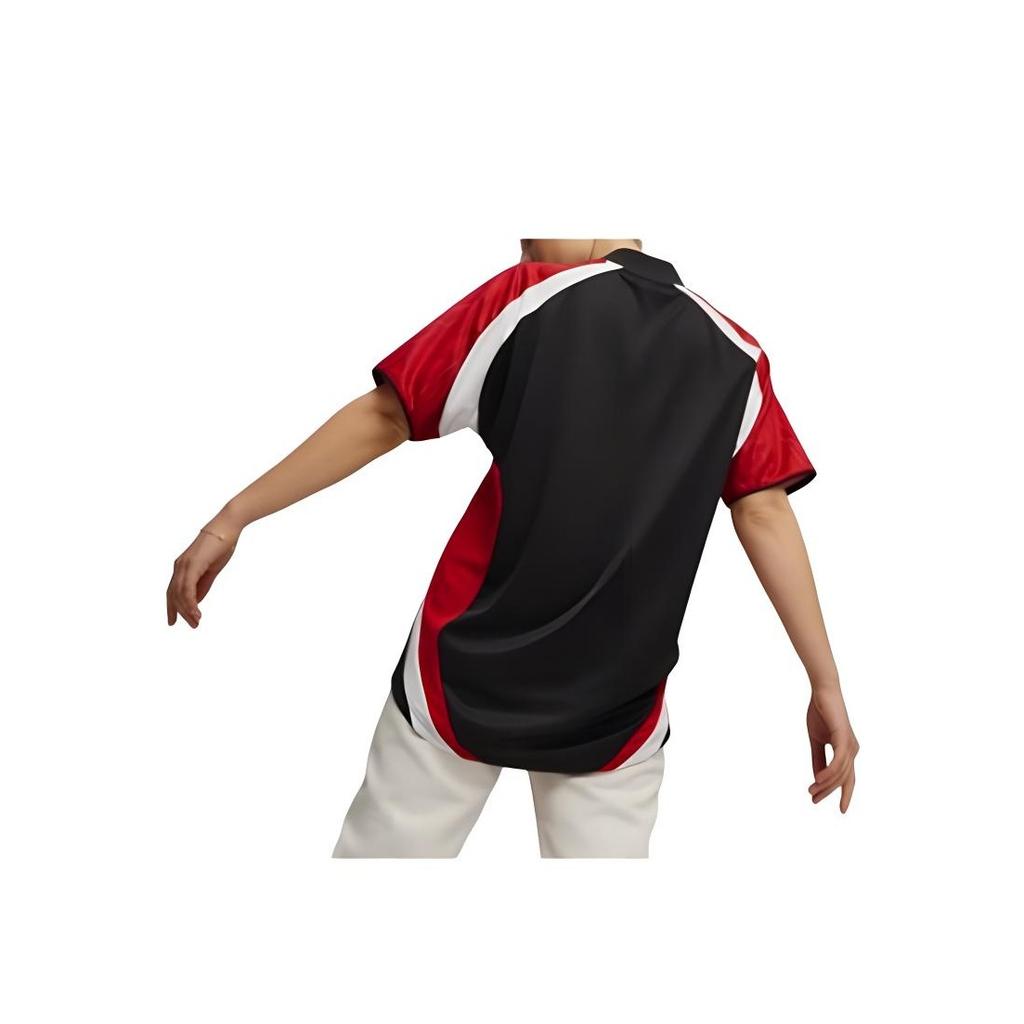 Puma Football Jersey V-Neck Oversized Pullover Short Sleeve T-Shirt Unisex Tops Black 627936-01