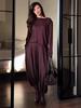 Spring 2026 Women's Solid Color Loose Long Sleeve Top & Wide Leg Pants Suit