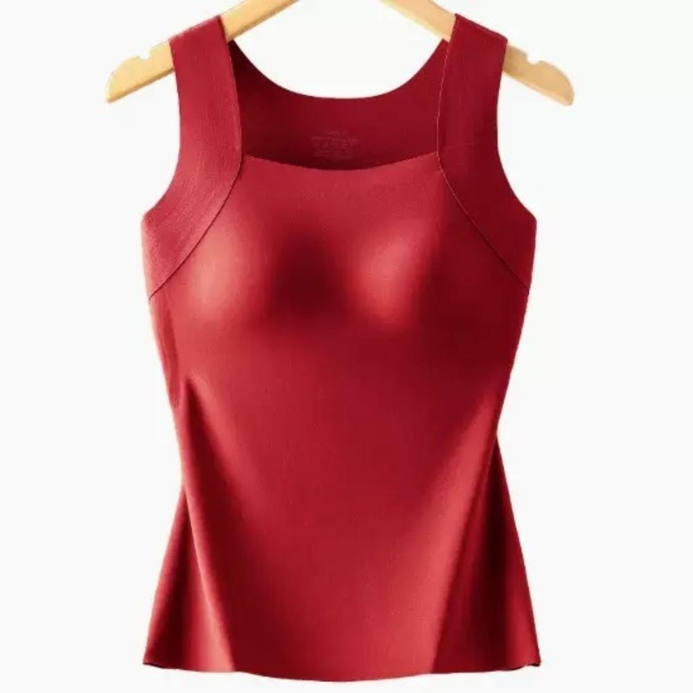 Wide Strap Camis Women Solid Color U Neck Crop Tops Fashion Padded Tube Top Female Sleeveless Camisole