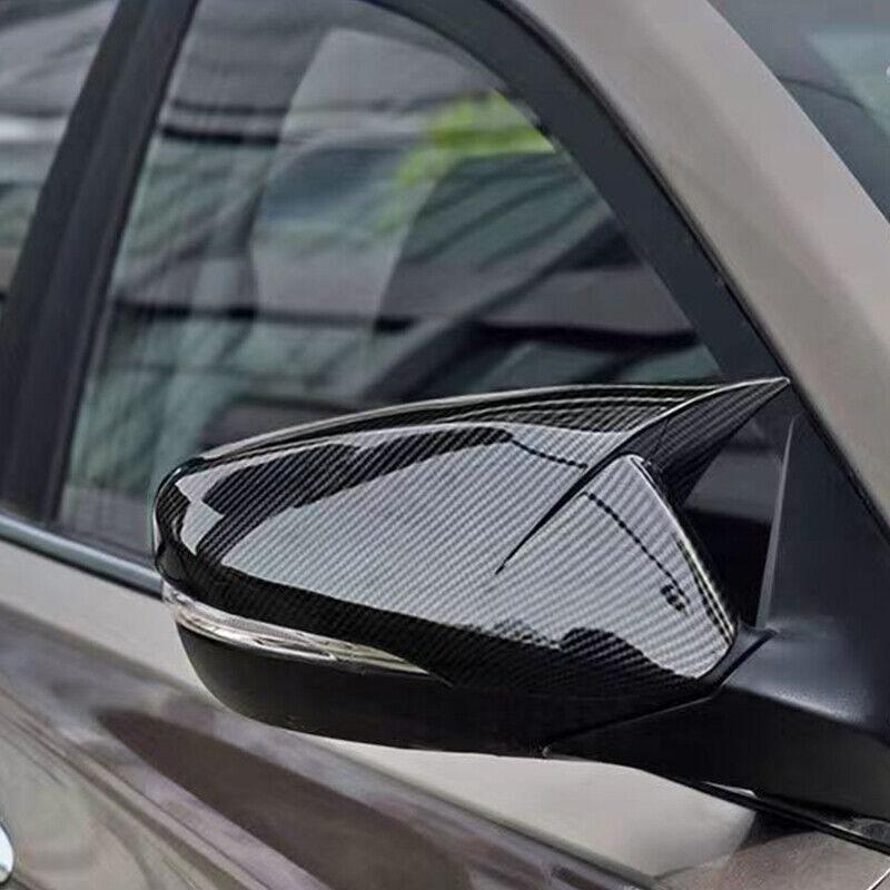 Bracingo For Hyundai Veloster 2012-2017 Car Rear View Auto RearView Mirror Cover OX Horn Side Carbon Fiber/Glossy Black 2