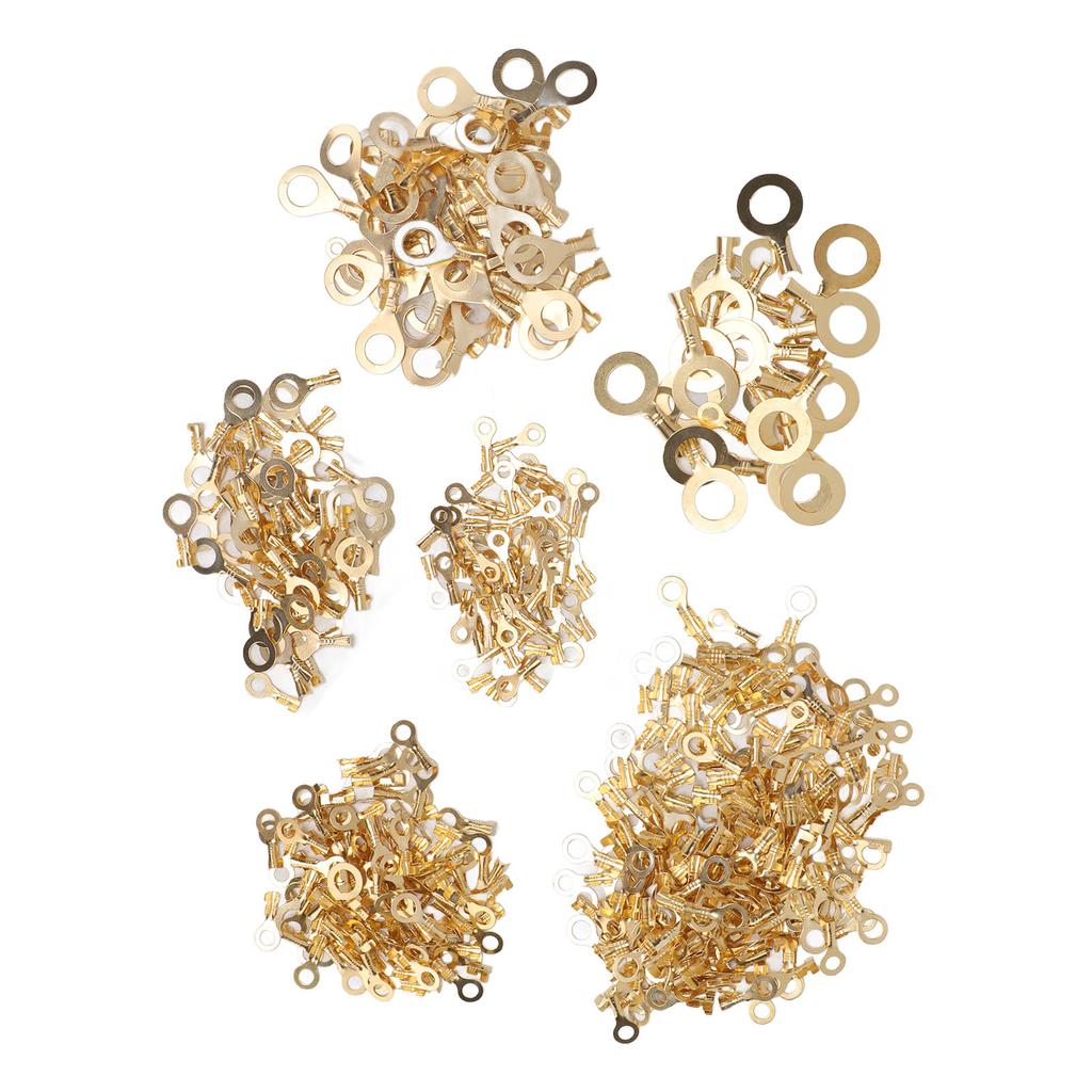 540PCS Brass Wire Lugs Assortment Set Electric Cable Ring Lugs with Storage Box M3 M4 M5 M6 M8 M10