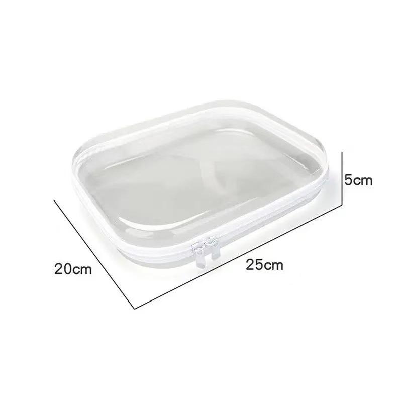 Clear PET Makeup Bag Waterproof Anti-leak Zippers Large Capacity Multi-use Toiletry Organizer for Global Travelers