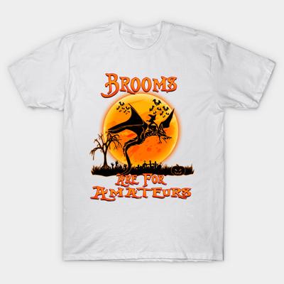 T Shirt Women Brooms Are For Amateurs Funny Halloween Harajuku Print Kawaii Tshirt Summer Short Sleeve Female T-Shirt Top Tee