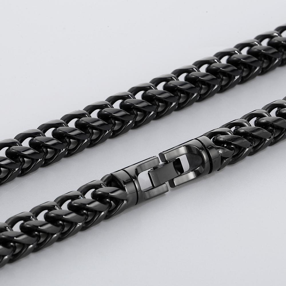 Hip-Hop Men's Necklaces Rainbow Gold Color 8/10MM Wide Stainless Steel Link Neck Chains for Men Birthday Jewelry Gift for Him