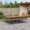 VidaXL 11pcs Garden Dining Set with Grey Cushions Poly Rattan 3278065