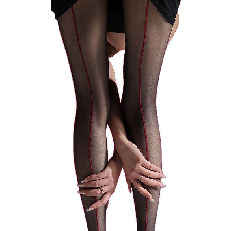 Retro Invisible Black Striped Sheer Pantyhose - Sexy Ultra-Thin Design