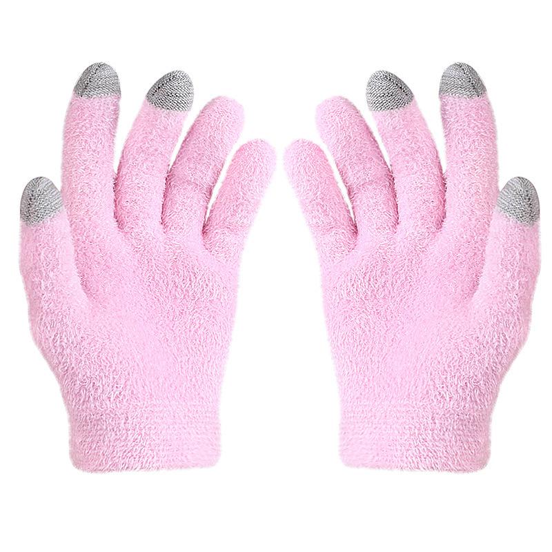 Feather Yarn Gel Heel Socks Hand and Foot Gel Touch Screen Gloves Plant Full Socks Five-finger Gloves