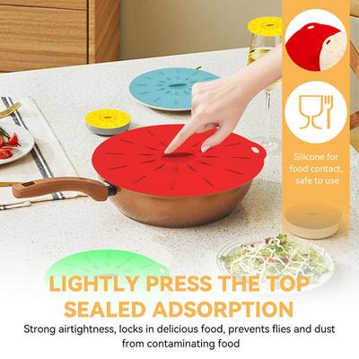 5 ks Opakovaně použitelná Univerzální Silikonová Nepropustná Víčka pro Uchování Čerstvosti Snadné Uzavírání Mísa Plechovka Pánev Hrnec Ochrana proti Přetečení Kuchyňské Nádobí