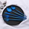 10People Black Silver Flatware Cutlery Set Knife Dessert Fork Spoon Dinnerware Stainless Steel Tableware Set Party Kitchen Tool