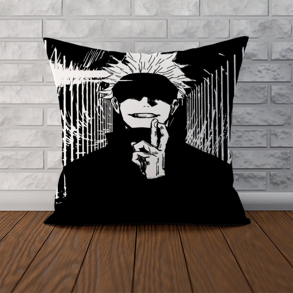 Anime Jujutsu Kaisen Pillow Case For Car Sofa Decorative Home Doublesided Print Plush Square Throw Pillow Cushion Cover